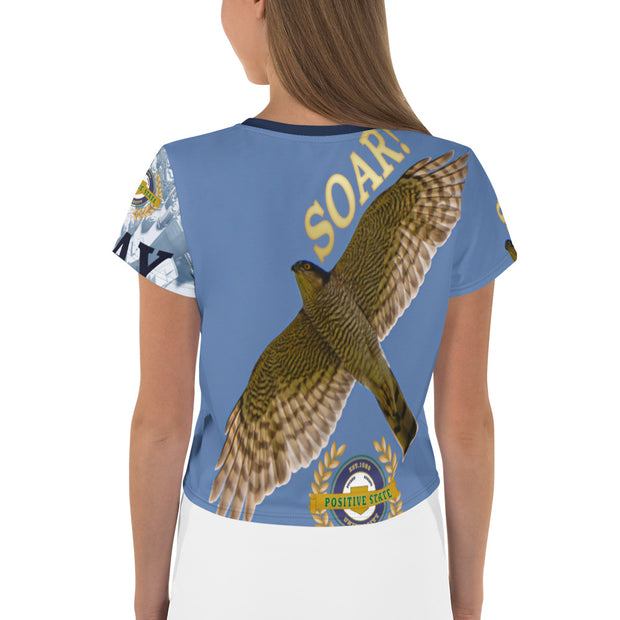 Positive State “Stay Up” Soar “ Women’s Designer Crop T-shirt - positivestateapparel