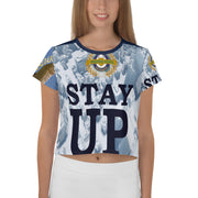 Positive State “Stay Up” Soar “ Women’s Designer Crop T-shirt - positivestateapparel