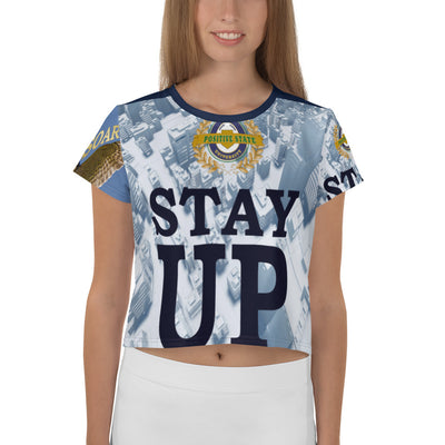Positive State “Stay Up” Soar “ Women’s Designer Crop T-shirt - positivestateapparel