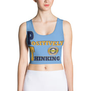 Positive State "Positively Thinking Front, Women's Designer Crop Top shirt - positivestateapparel