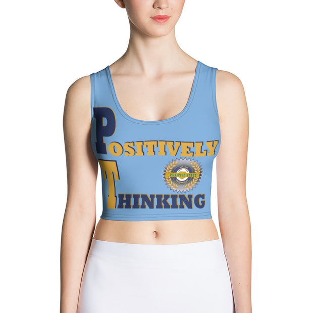Positive State "Positively Thinking Front, Women's Designer Crop Top shirt - positivestateapparel