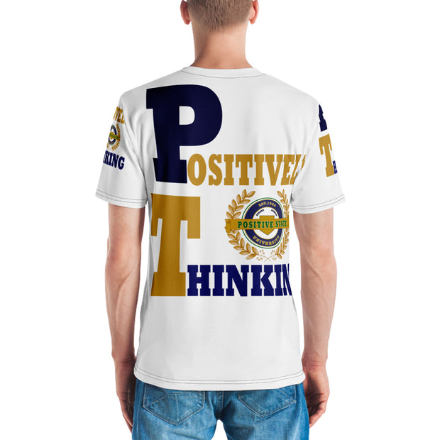 Positive State "Positively Thinking Big Front, Back & small sleeves, Men's t-shirt - positivestateapparel