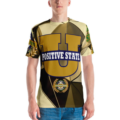 Positive State U brown designer Men's t-shirt - positivestateapparel