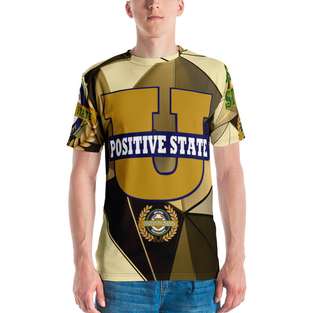 Positive State U brown designer Men's t-shirt - positivestateapparel