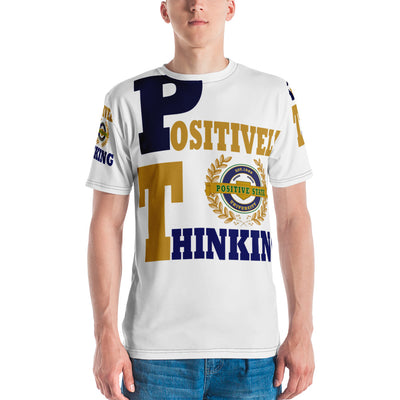 Positive State "Positively Thinking Big Front, Back & small sleeves, Men's t-shirt - positivestateapparel
