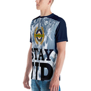 >Positive State Stay Up front, Blue Short sleeve Men's Designer t-shirt - positivestateapparel