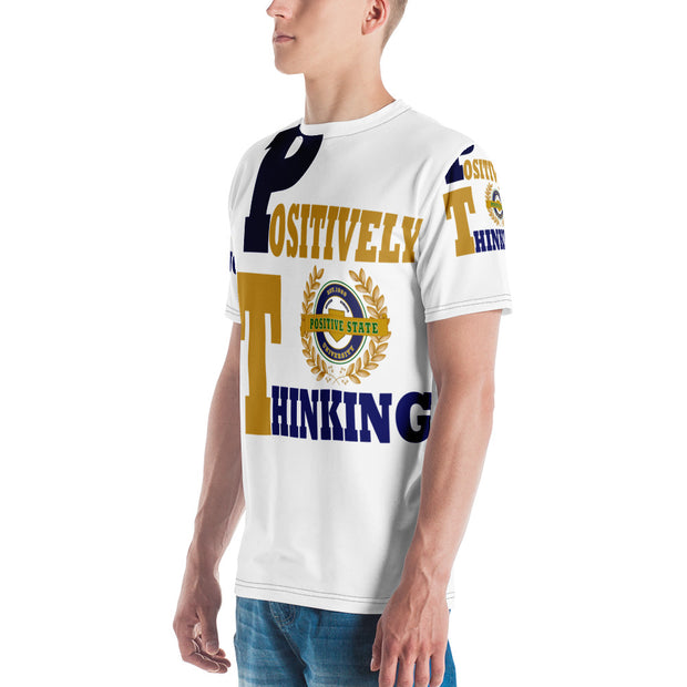Positive State "Positively Thinking Big Front, Back & small sleeves, Men's t-shirt - positivestateapparel
