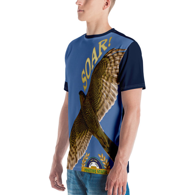 Positive State "Soar" Men's Blue Short Sleeve Designer Shirt - positivestateapparel