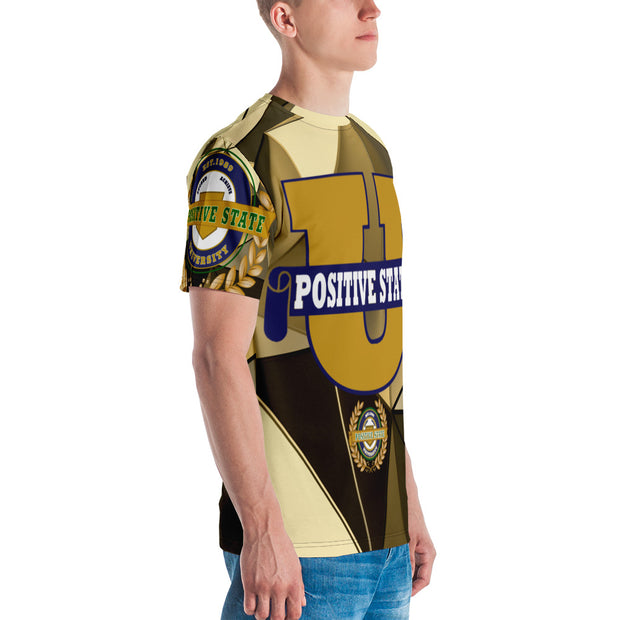 Positive State U brown designer Men's t-shirt - positivestateapparel