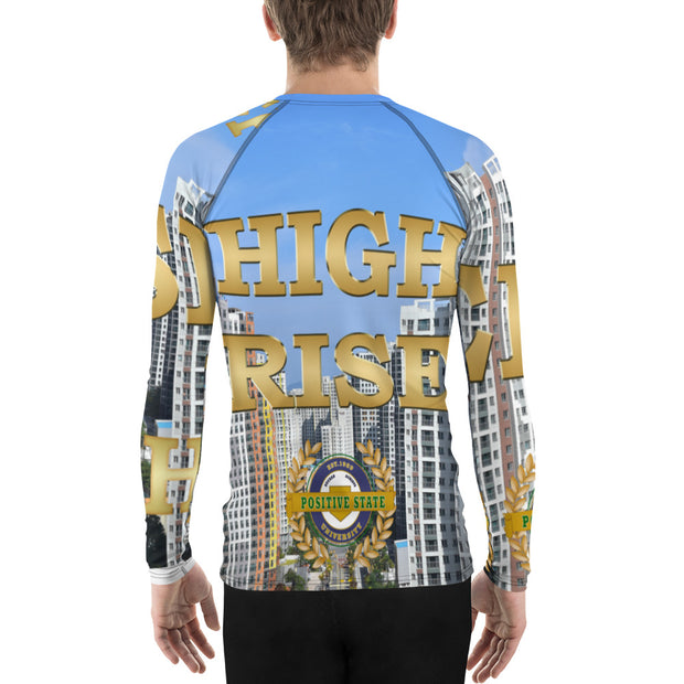 Positive State "Rise High" Men's designer Rash Guard shirt - positivestateapparel