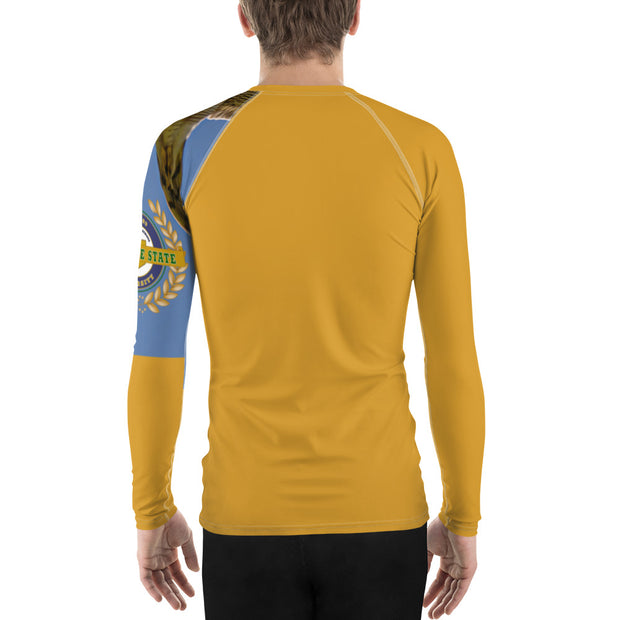 Positive State Men's "Soar" Gold Designer Rash Guard Shirt - positivestateapparel