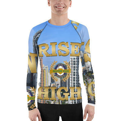 Positive State "Rise High" Men's designer Rash Guard shirt - positivestateapparel