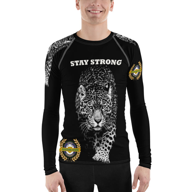 Positive State “Stay Strong” Men’s Designer Rash Guard Shirt - positivestateapparel