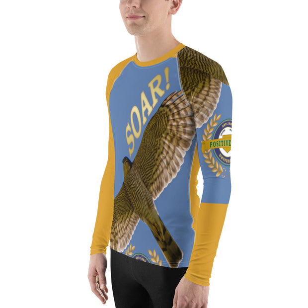 Positive State Men's "Soar" Gold Designer Rash Guard Shirt - positivestateapparel
