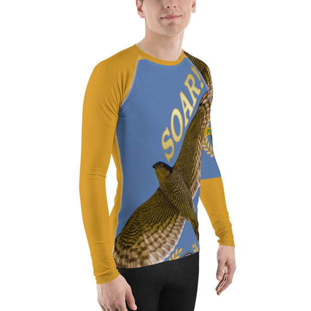 Positive State Men's "Soar" Gold Designer Rash Guard Shirt - positivestateapparel