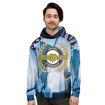 Positive State "Signature Logo Front, Big U logo back men’s Hoodie - positivestateapparel