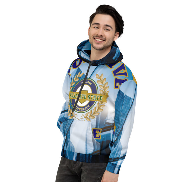 Positive State "Signature Logo Front, Big U logo back men’s Hoodie - positivestateapparel