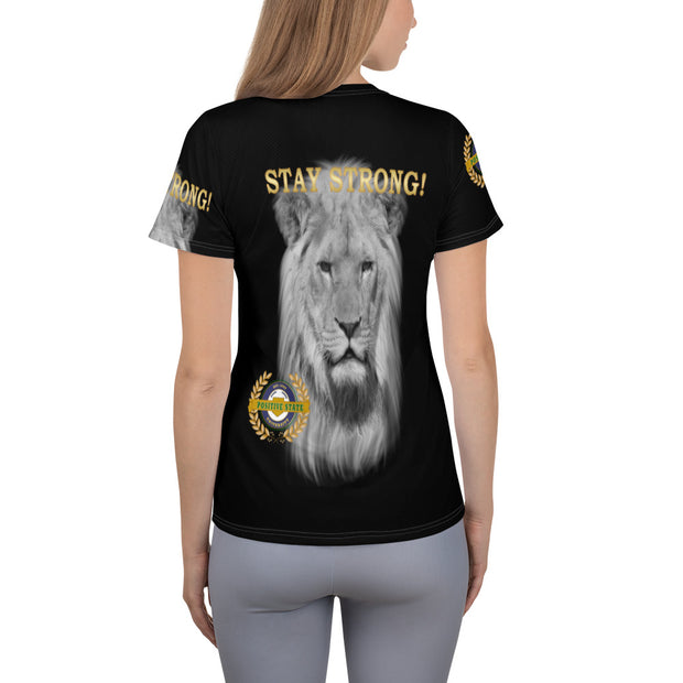 Positive State “It”s Our Time” Stay Strong” Women's Athletic Designer T-shirt - positivestateapparel
