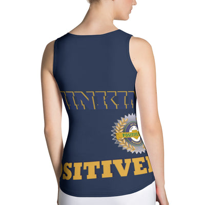 Positive State "Positively Thinking" Women's Navy Designer Tank Top shirt - positivestateapparel