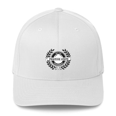 Positive State signature white Structured Twill Cap - positivestateapparel