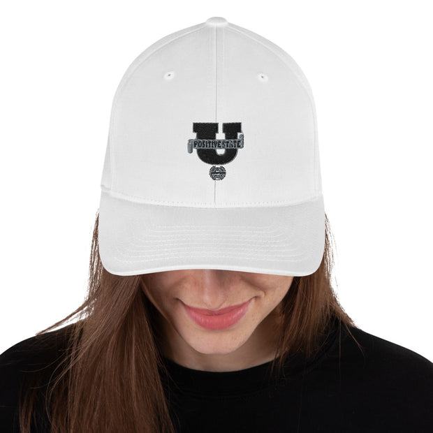 Positive State U white Structured Twill Cap - positivestateapparel