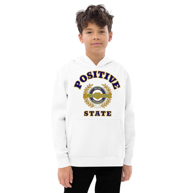 Positive State White Kids fleece hoodie - positivestateapparel