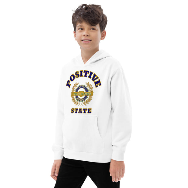 Positive State White Kids fleece hoodie - positivestateapparel