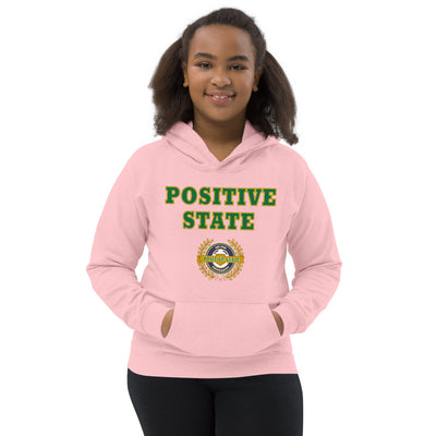Positive State "Green Letter Signature Logo" Kids Hoodie - positivestateapparel