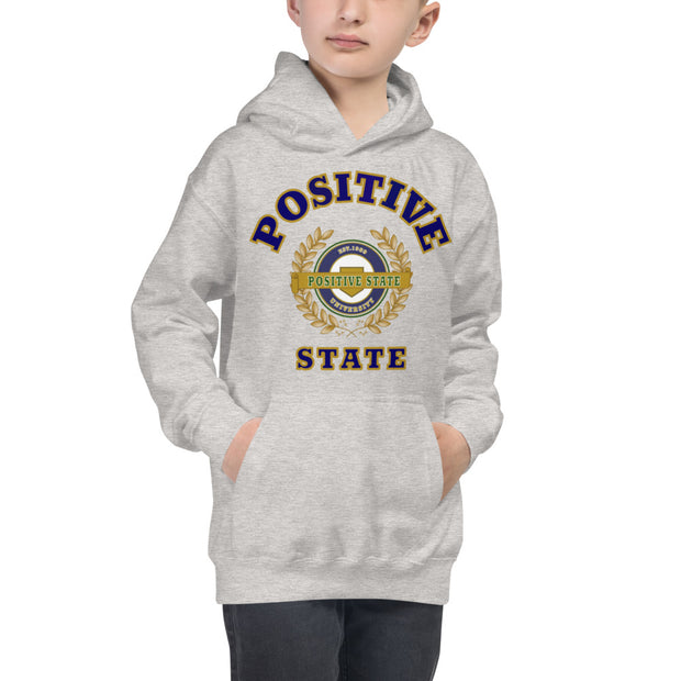 Positive State "Full Letter Signature Middle Logo" Boys Hoodie - positivestateapparel
