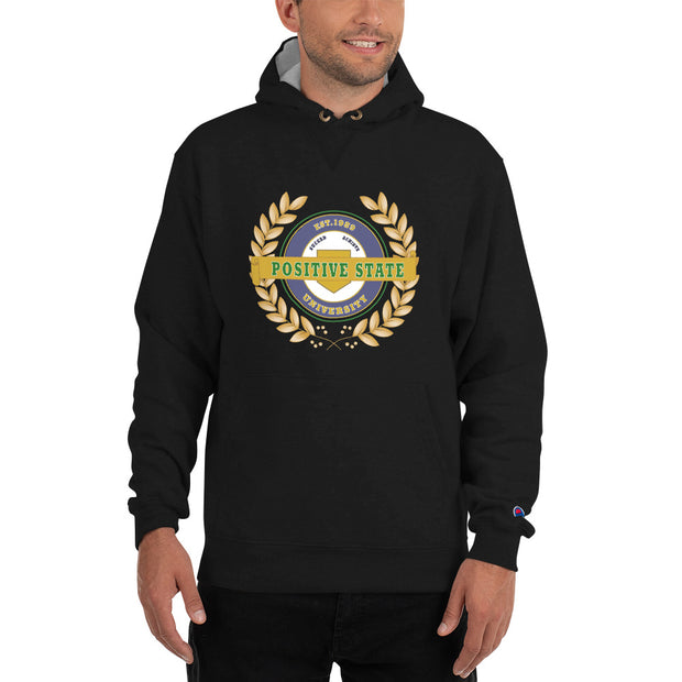 Positive State " Signature Logo" Men’s black Champion Hoodie - positivestateapparel