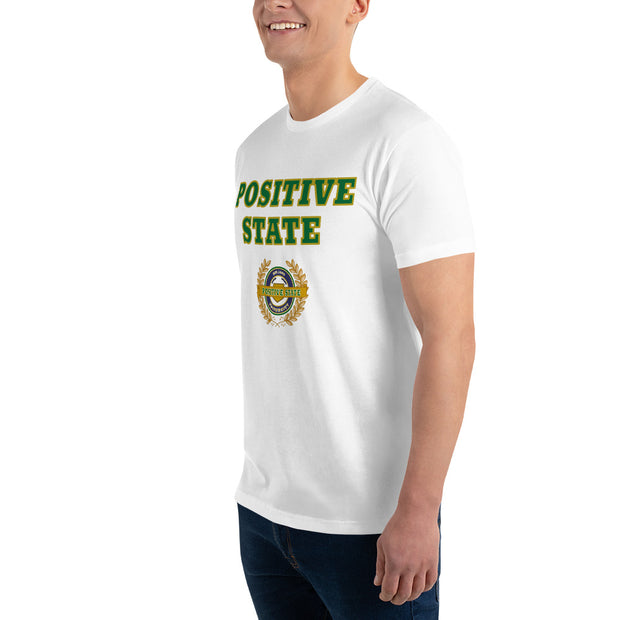 Positive State Green Letter Signature Logo" Men's Short Sleeve T-shirt - positivestateapparel