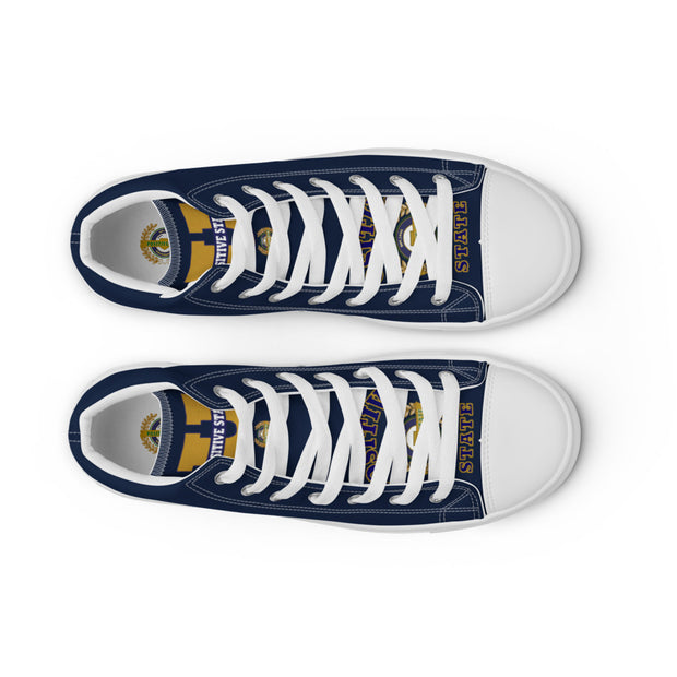 Positive State Men’s "Signature Logo" high top Casual canvas Tennis shoes - positivestateapparel