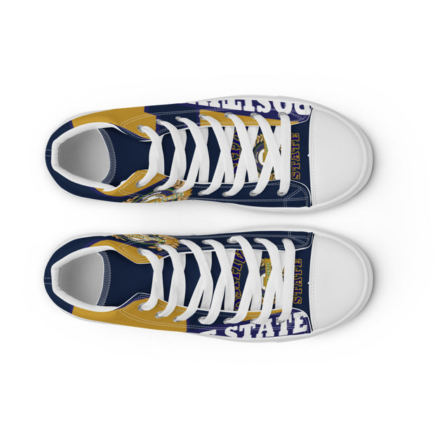 Positive State "U Logo" Men’s high top canvas tennis shoes - positivestateapparel