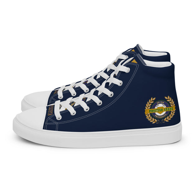 Positive State Men’s "Signature Logo" high top Casual canvas Tennis shoes - positivestateapparel