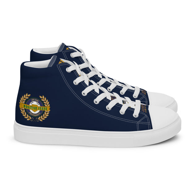 Positive State Men’s "Signature Logo" high top Casual canvas Tennis shoes - positivestateapparel