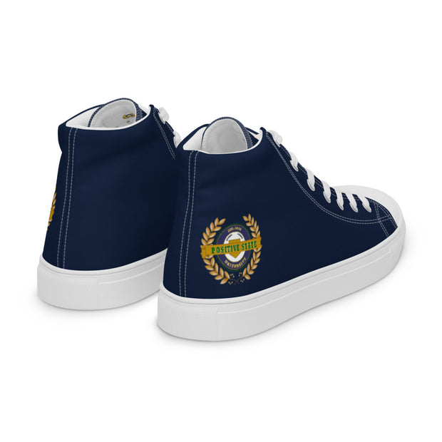 Positive State Men’s "Signature Logo" high top Casual canvas Tennis shoes - positivestateapparel
