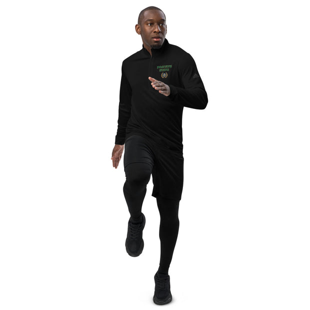 Positive State "Green Letter Signature Logo" Quarter zip pullover - positivestateapparel