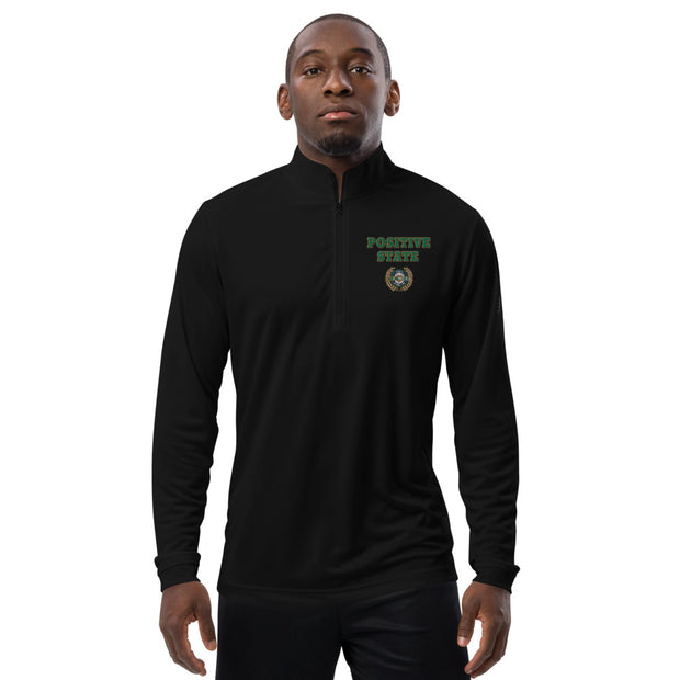 Positive State "Green Letter Signature Logo" Quarter zip pullover - positivestateapparel