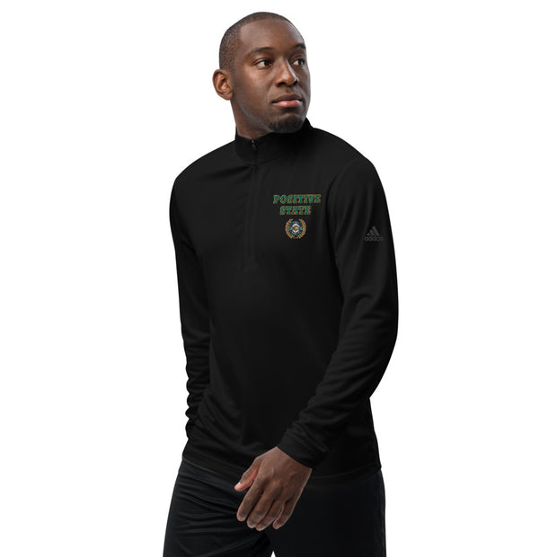 Positive State "Green Letter Signature Logo" Quarter zip pullover - positivestateapparel