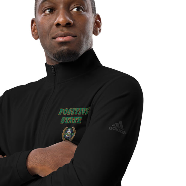 Positive State "Green Letter Signature Logo" Quarter zip pullover - positivestateapparel