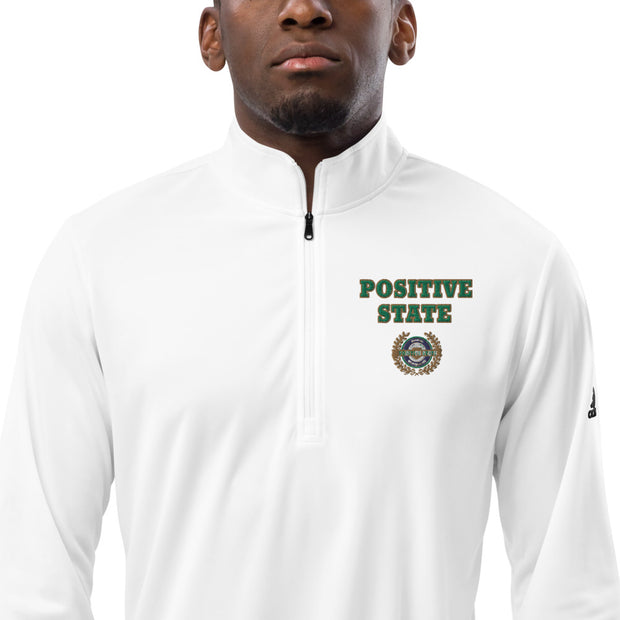 Positive State "Green Letter Signature Logo" Quarter zip pullover - positivestateapparel
