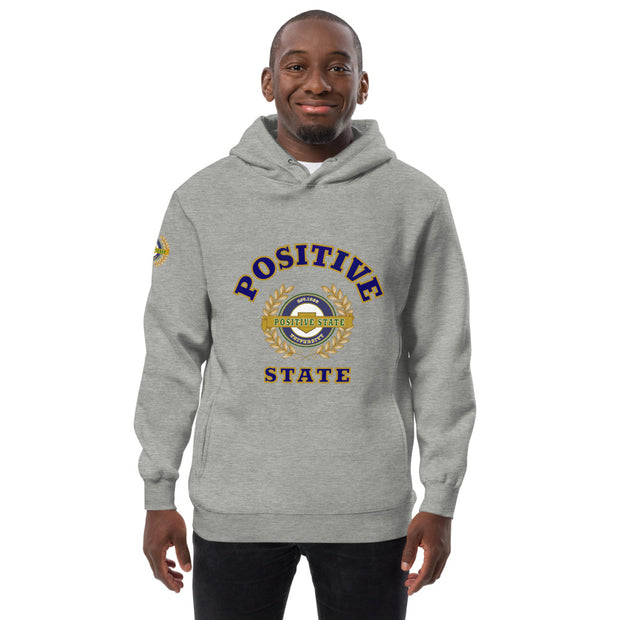 Positive State" Signature Logo" grey Unisex fashion hoodie - positivestateapparel