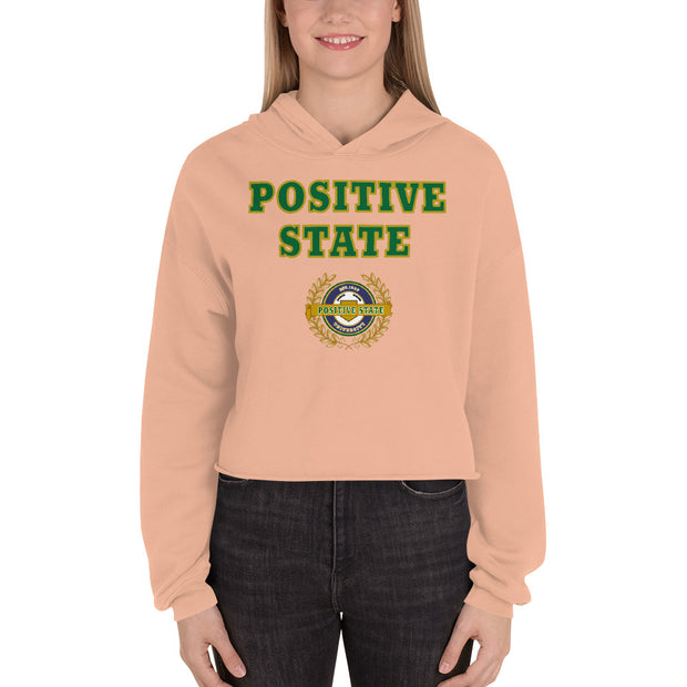 Positive State woman’s green letter over logo black sweatshirt Hoodie - positivestateapparel