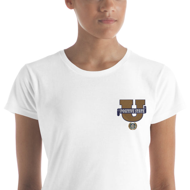 Positive State U embroidered Woman’ short sleeve t-shirt - positivestateapparel
