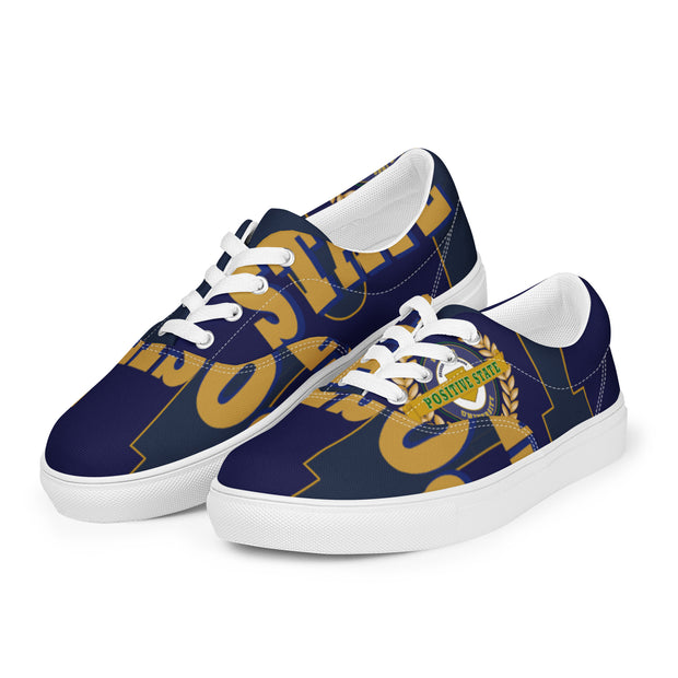 Positive State Big U Women’s Designer Set lace-up canvas shoes - positivestateapparel