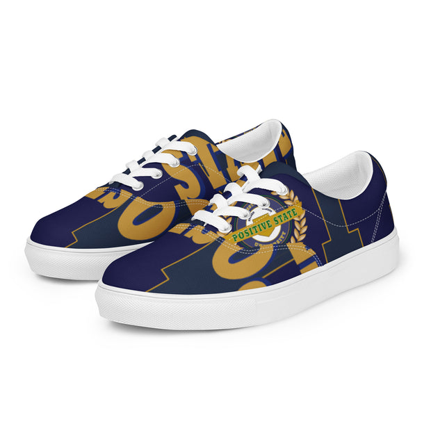 Positive State Big U Women’s Designer Set lace-up canvas shoes - positivestateapparel
